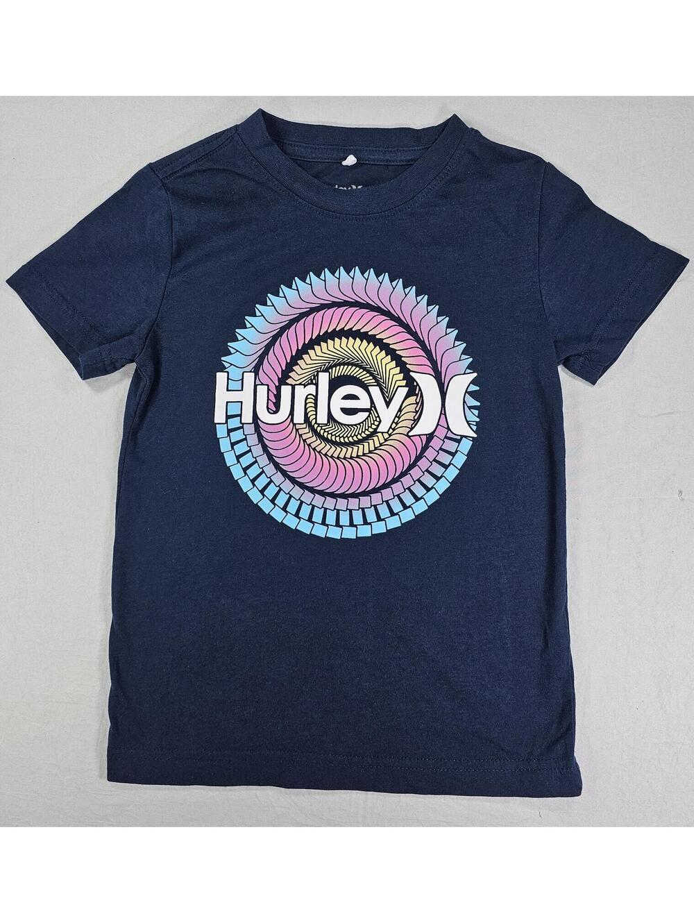 Hurley Graphic T-Shirt with Colorful Spiral Design. Size XS 4/5
